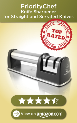 PriorityChef Knife Sharpener for Straight and Serrated Knives, 4.5 stars
