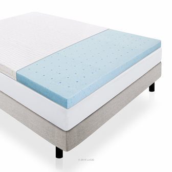 LUCID 2.5-inch Gel Infused Ventilated Memory Foam Mattress Topper
