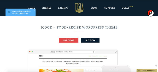 cooking and food blog theme