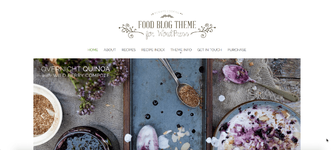 food blog theme