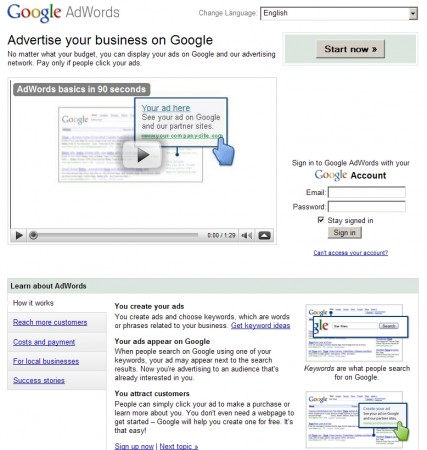 Googls adwords