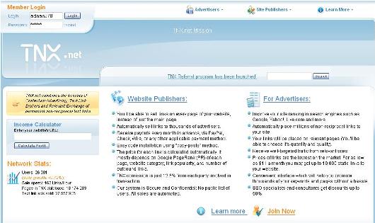 TNX.net Screenshot