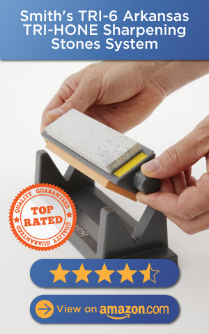 Smith's TRI-6 Arkansas TRI-HONE Sharpening Stones System, 4.5 stars Amazon Rating