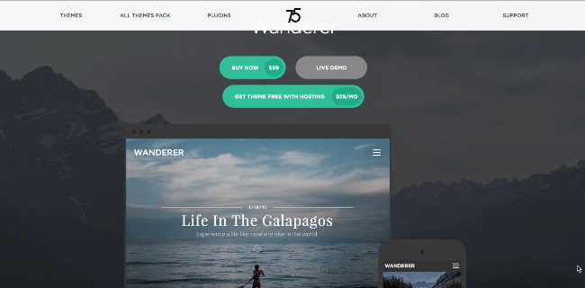 Wanderer Theme for wordpress writers