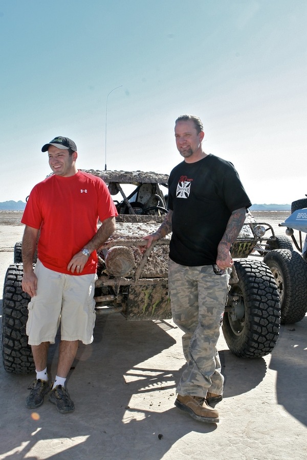 yanik-jesse-james Yanik Silver and Monster Garage's Jesse James in front of Jesse's muddy dune buggy during a 6 day 'business trip' to the Baja in Mexico. Yanik brought in Jesse to teach CEOs and other members of Maverick Business Adventures.